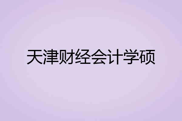 天津财经会计学硕