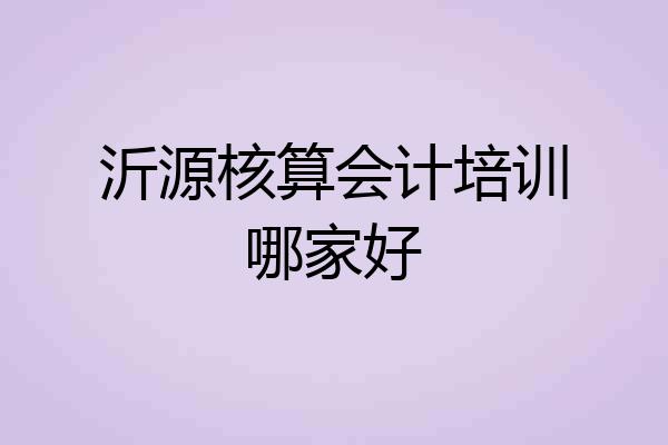 沂源核算会计培训哪家好