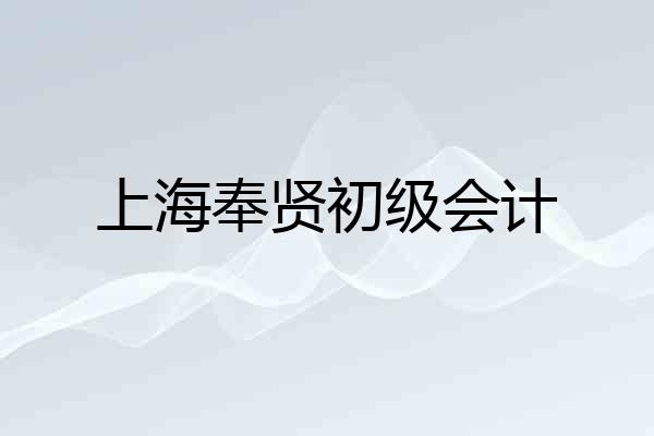 上海奉贤初级会计