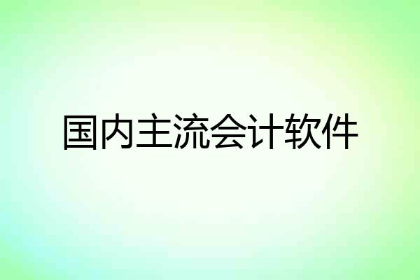 国内主流会计软件