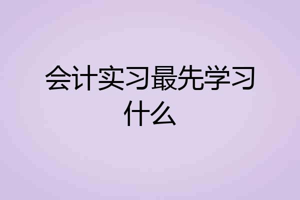 会计实习最先学习什么