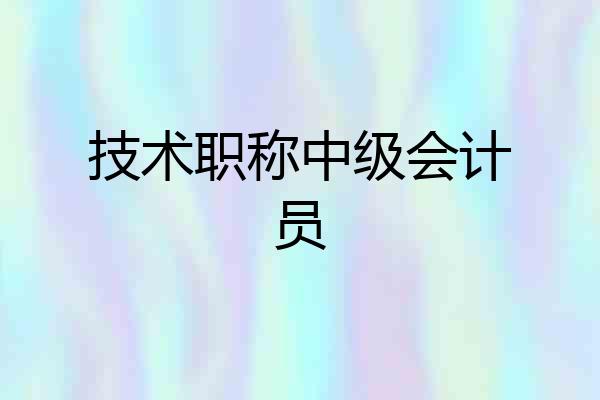 技术职称中级会计员