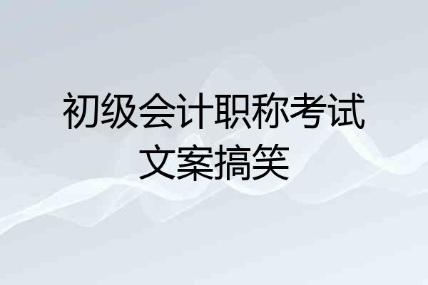 初级会计职称考试文案搞笑