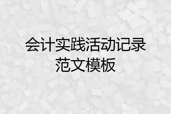 会计实践活动记录范文模板