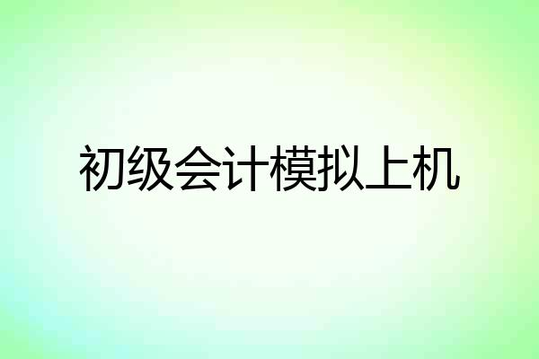 初级会计模拟上机