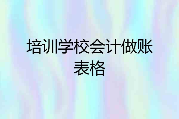 培训学校会计做账表格