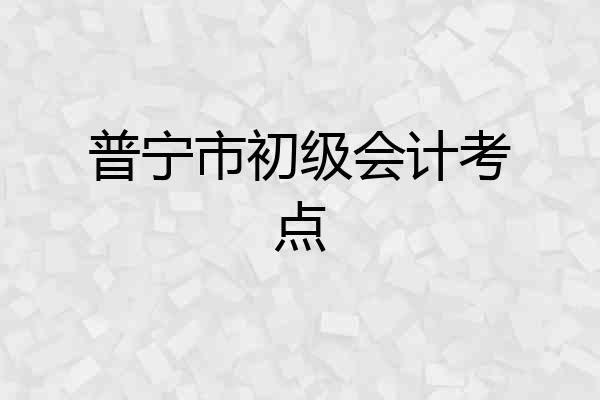 普宁市初级会计考点