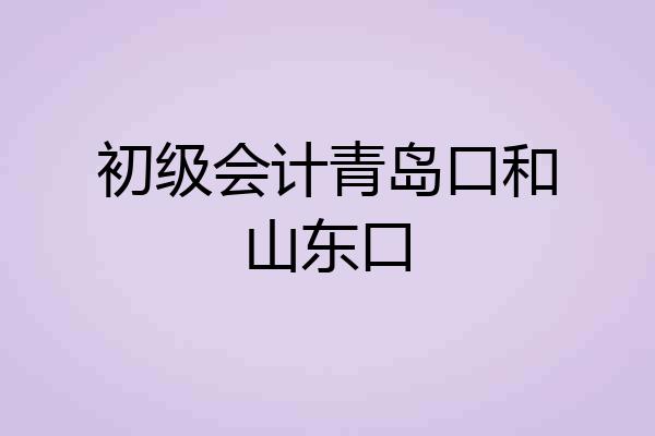 初级会计青岛口和山东口