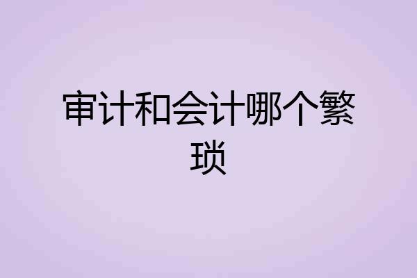 审计和会计哪个繁琐