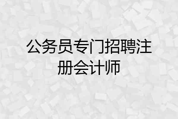 公务员专门招聘注册会计师