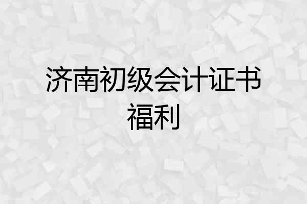 济南初级会计证书福利