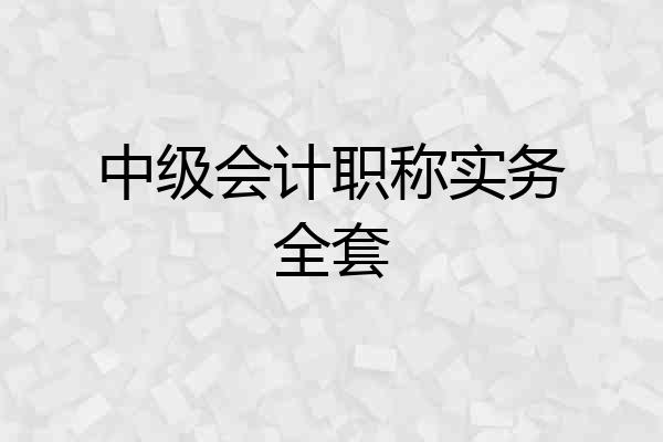中级会计职称实务全套
