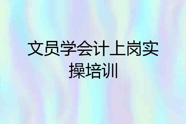 文员学会计上岗实操培训