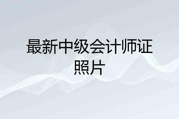 最新中级会计师证照片