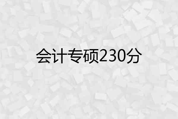 会计专硕230分