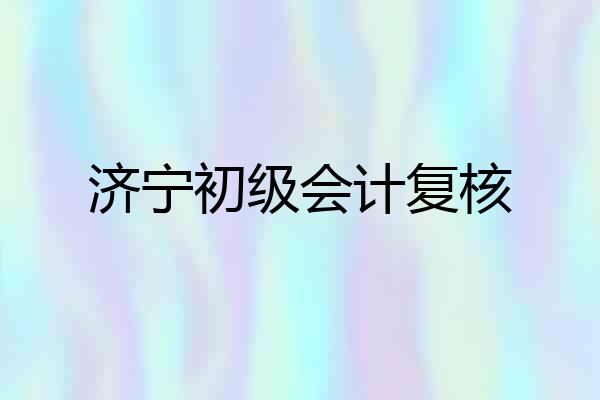 济宁初级会计复核