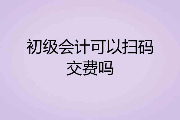 初级会计可以扫码交费吗