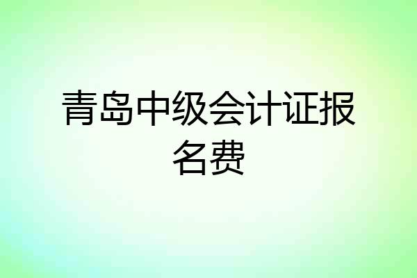 青岛中级会计证报名费