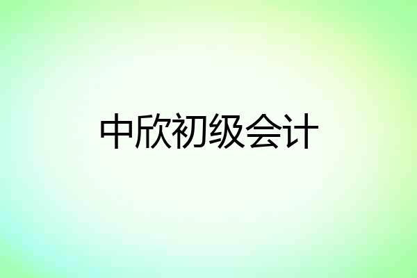 中欣初级会计