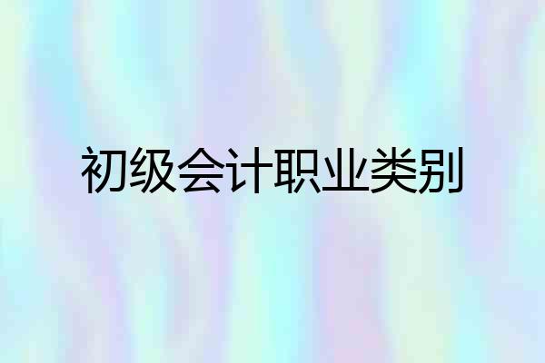 初级会计职业类别