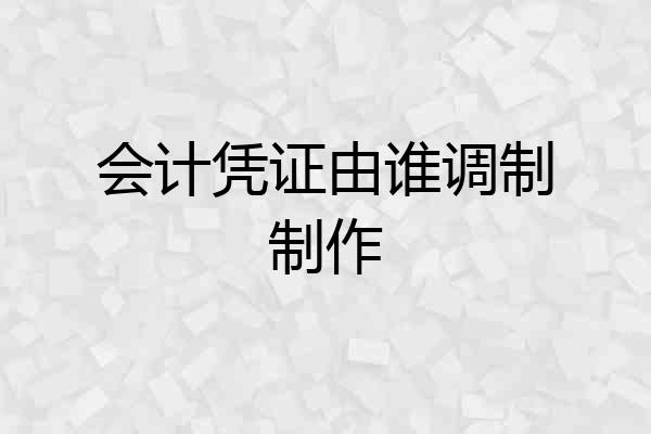 会计凭证由谁调制制作