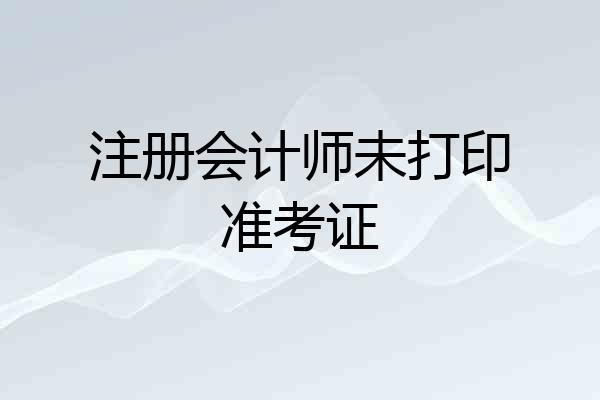注册会计师未打印准考证