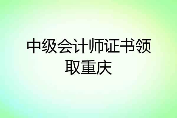 中级会计师证书领取重庆