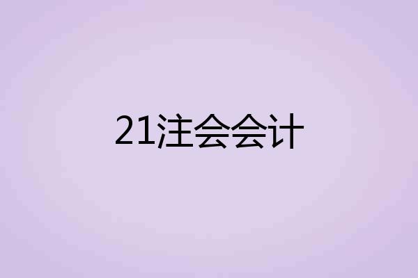 21注会会计