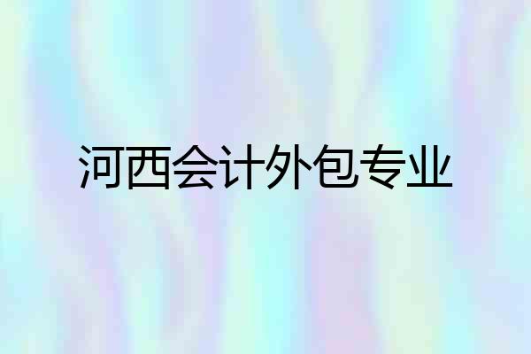 河西会计外包专业