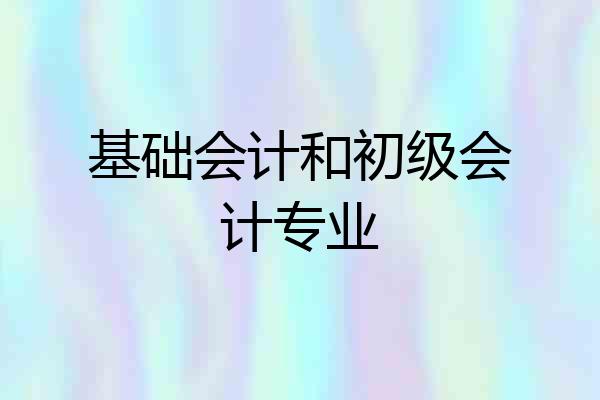 基础会计和初级会计专业