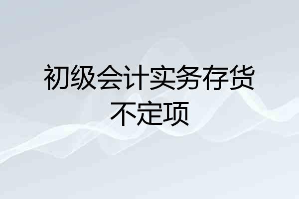 初级会计实务存货不定项