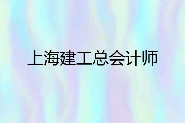 上海建工总会计师