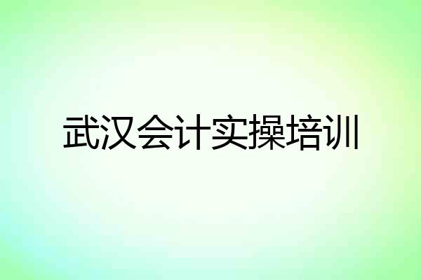 武汉会计实操培训