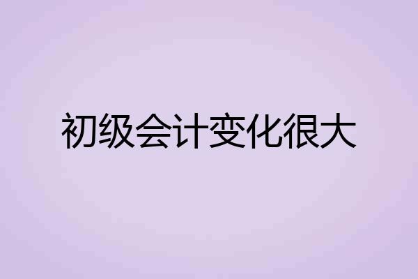 初级会计变化很大