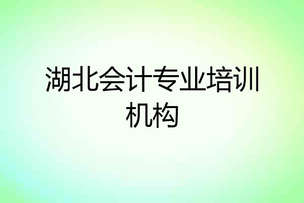 湖北会计专业培训机构
