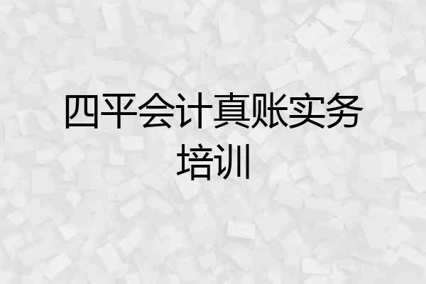 四平会计真账实务培训
