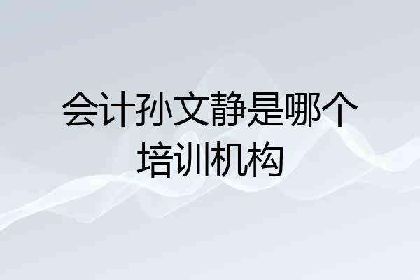 会计孙文静是哪个培训机构