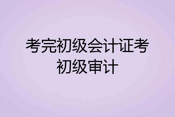 考完初级会计证考初级审计