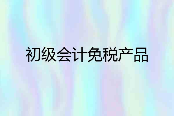 初级会计免税产品