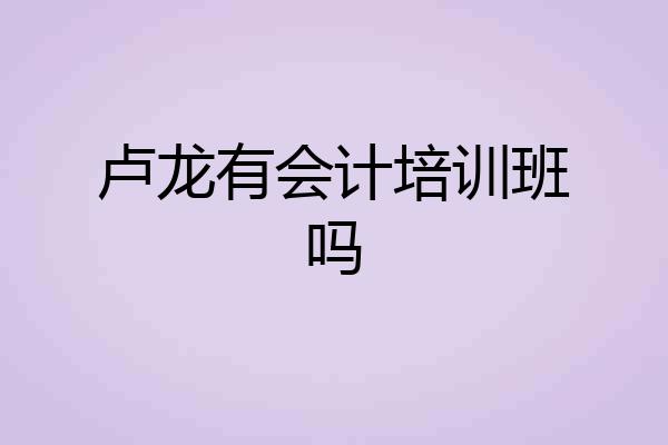 卢龙有会计培训班吗