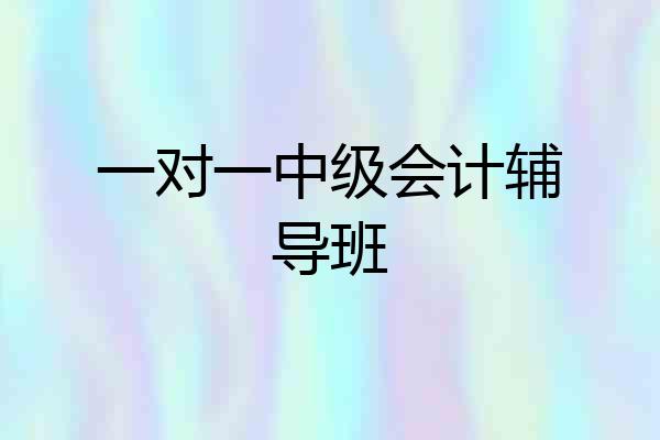 一对一中级会计辅导班
