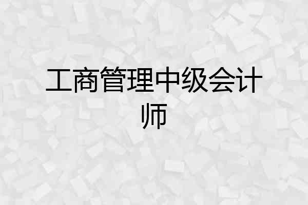工商管理中级会计师