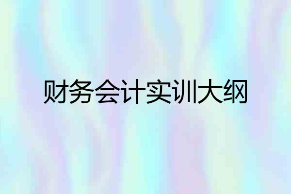 财务会计实训大纲