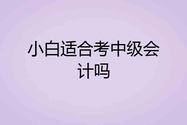 小白适合考中级会计吗