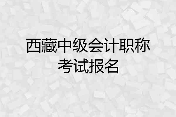 西藏中级会计职称考试报名