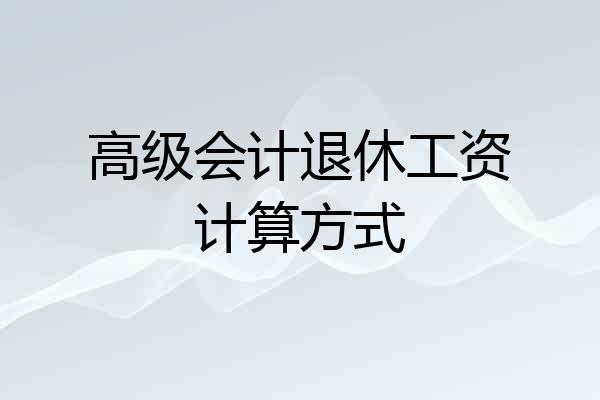 高级会计退休工资计算方式