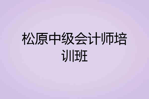 松原中级会计师培训班