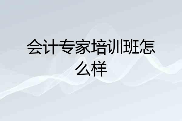 会计专家培训班怎么样