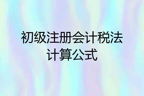 初级注册会计税法计算公式
