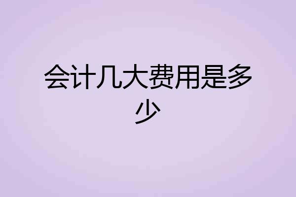 会计几大费用是多少